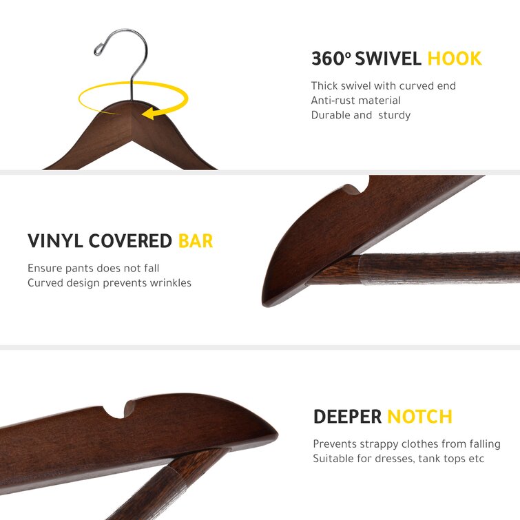 Rebrilliant Lowenstein Wood Non-Slip Standard Hanger & Reviews