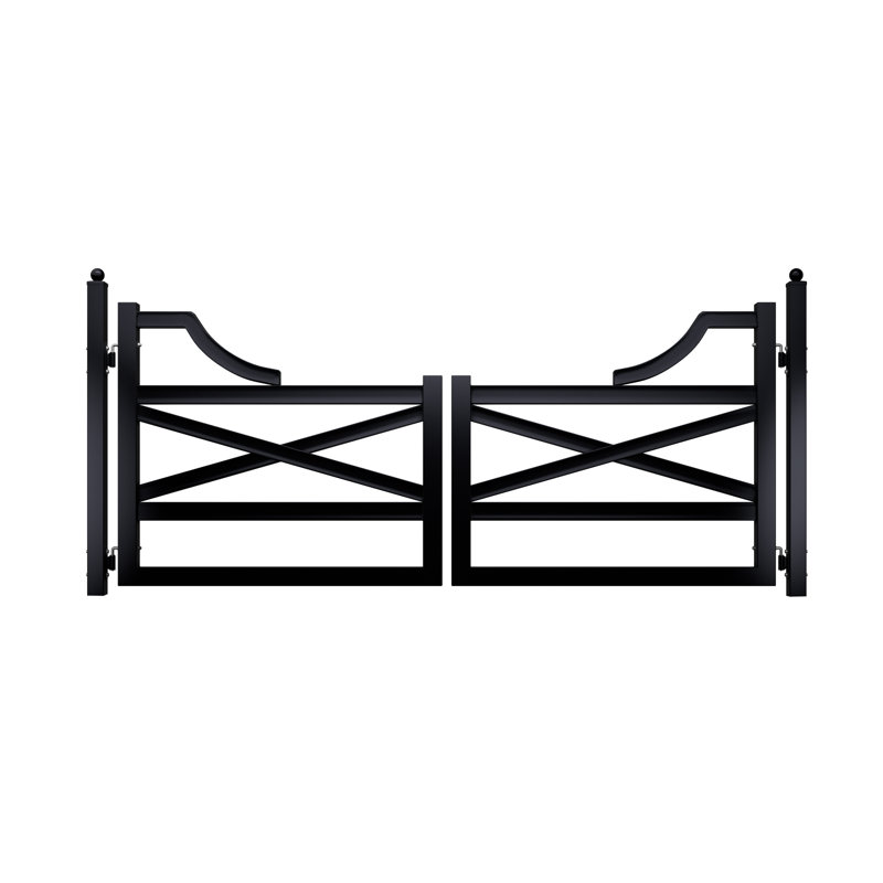 Barrière d'allée à double battant ALEKO Texas Farm Style - 12 pi, 5' H x 12' W