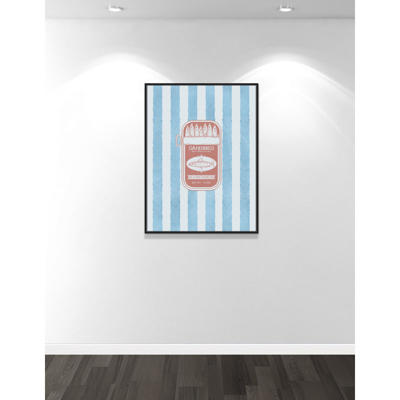 «Salty Sardines Print» par Marcus Prime, L 31,5 po x H 41,5 po, Cadre flottant noir