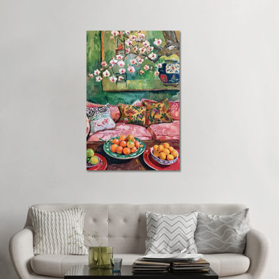 Sian Living Room With Green Walls - Wall Art Print - Wrapped Canvas