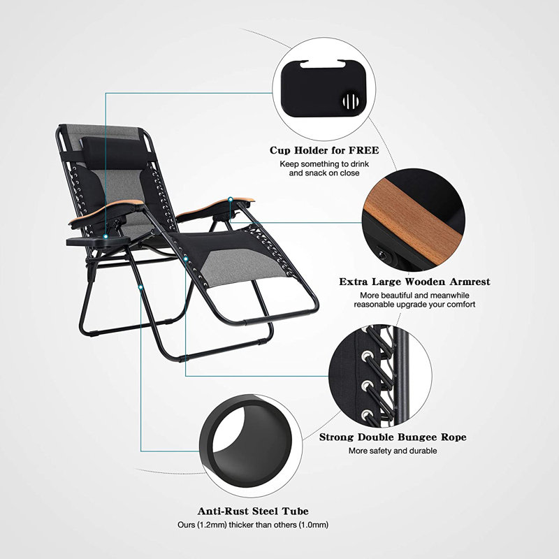 Fauteuil inclinable zéro gravité avec coussin Alexandre, Gris