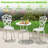 3 PCS Patio Bistro Set with Umbrella Holes Outdoor Bistro Set for Front Porch White