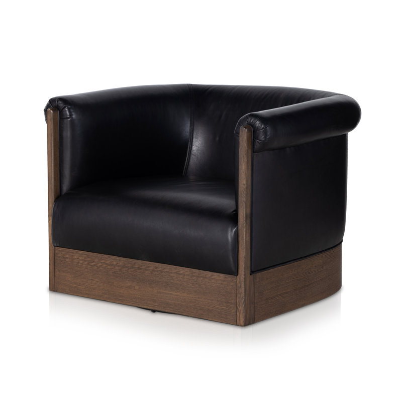 Walna Upholstered Swivel Barrel Chair