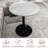 27.6-Inch Round Dining Table Mid-Century Modern 2-4 Person Light Gray Textured Marble Top-66967671-66967665