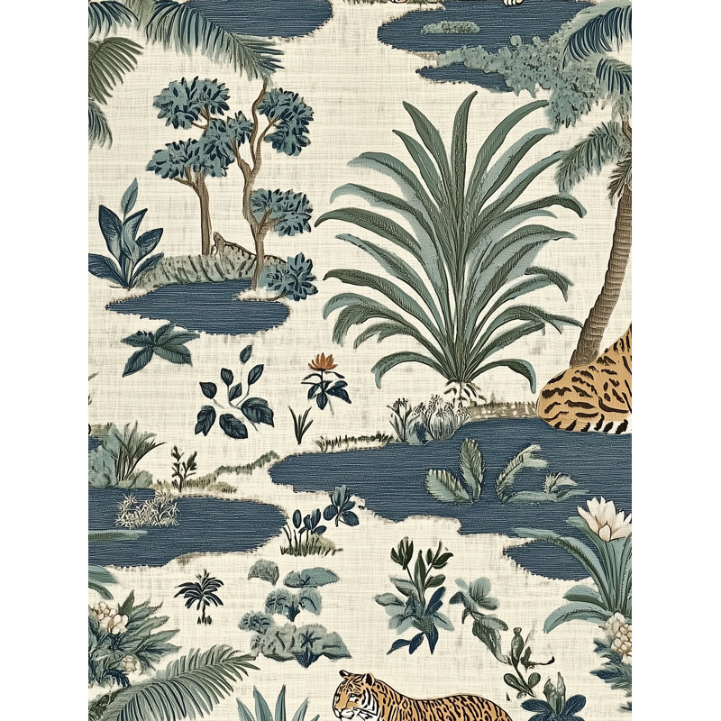 Papier peint nature rétro Shades Of Green, Non tissé, non collé