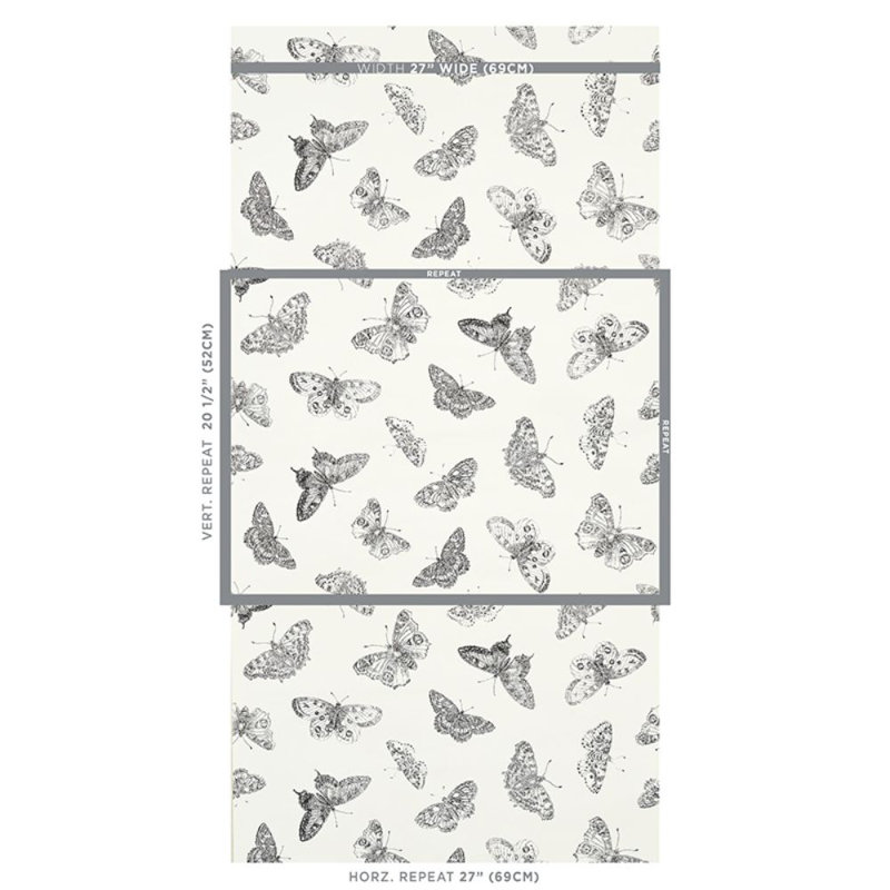 Burnell Butterfly Wallpaper, Ivory