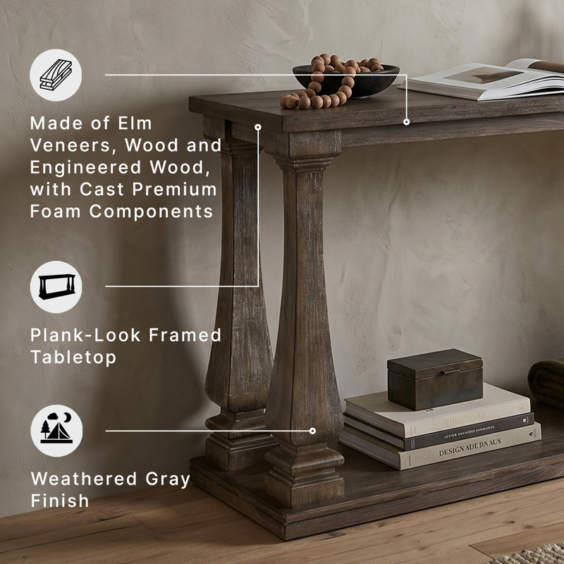 Danyar 60'' Console Table, Weathered Gray