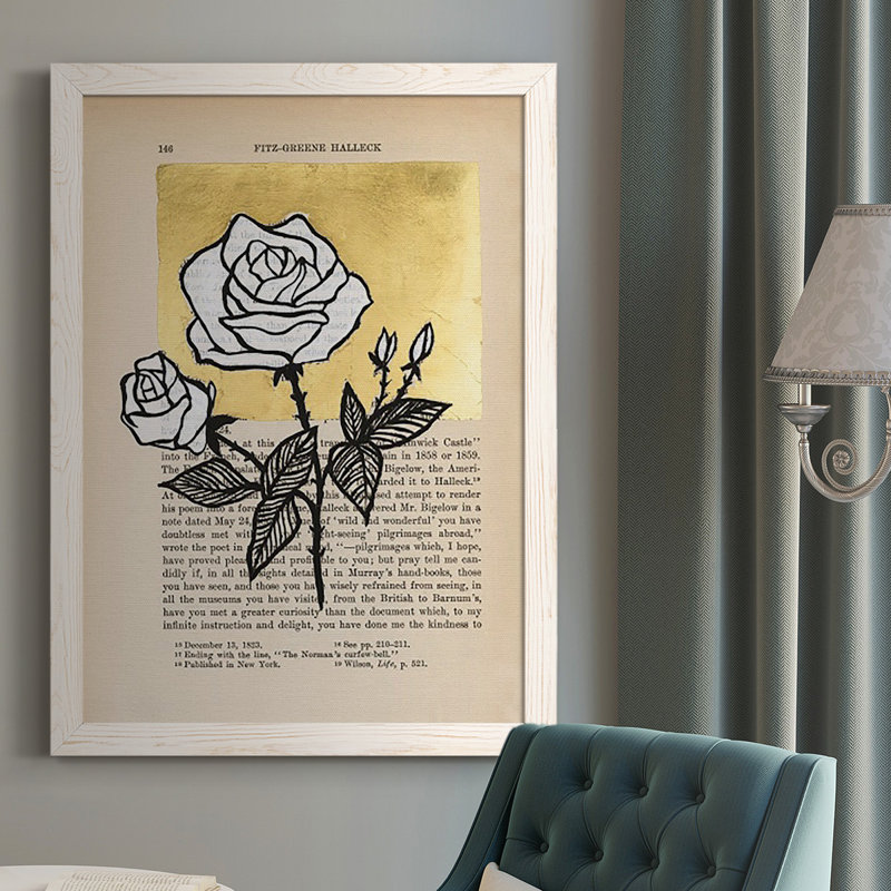 Floral Diary II - reproduction d'un cadre photo sur toile, H 37,5 po x l 27,5 po x P 1 po, Blanc