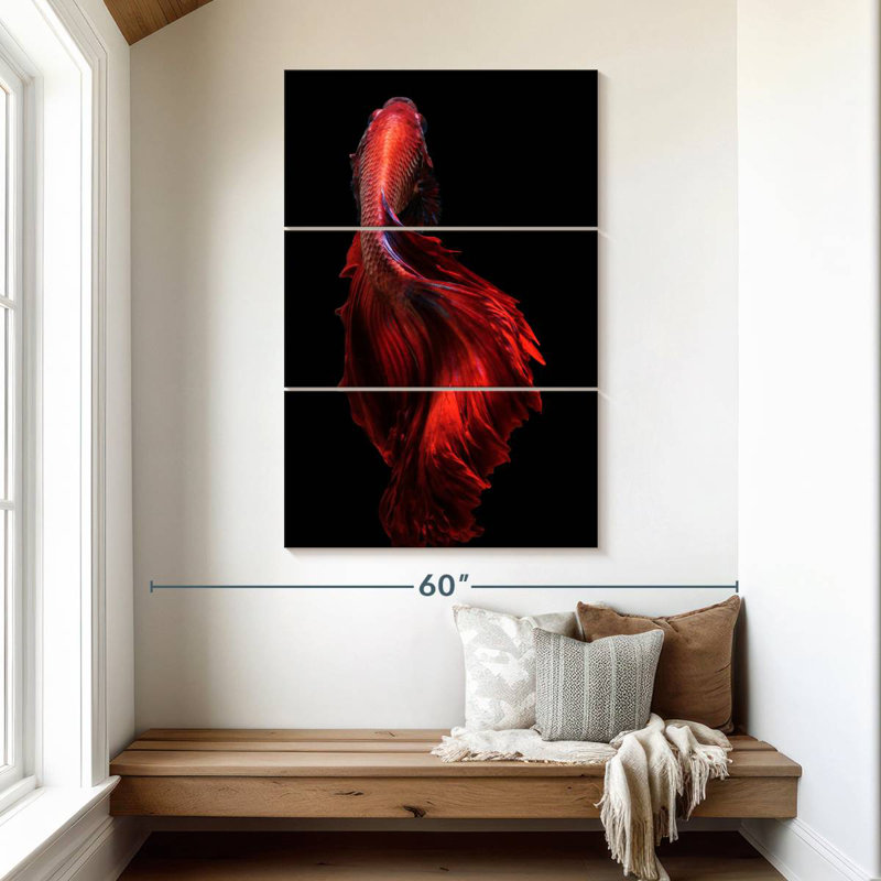 Brampt Bright Red Betta Fish, 50" H x 32" W