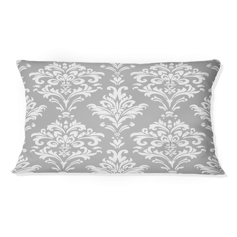Coussin lombaire gris damassé glam glamour III
