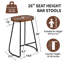 llle Solid Wood Backless Saddle Seat with Footrest Stool Set-412286913-412286971-412286917