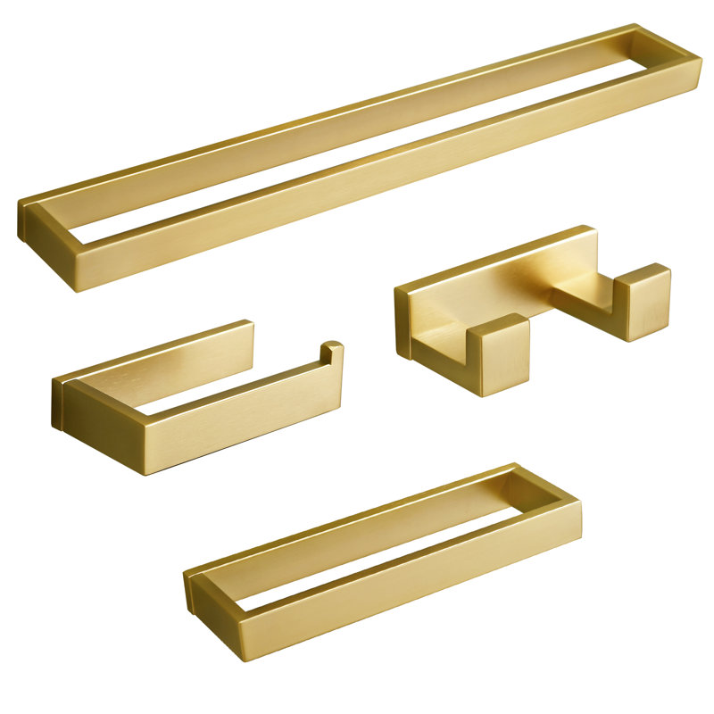 Ensemble de quincaillerie de salle de bain (ensemble de 4), Or brossé