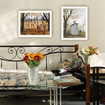 Trendy Decor 4U 2 Piece Vignette Country Living Black Framed Wall Art For Living Room, Bedroom Wall Art Print For Home Decor By Billy Jacobs