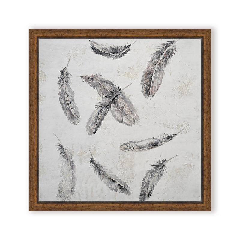 Art mural sur toile "Falling Shadows" par Karen Biery, 12" H x 12" W x 2.375" D, Toile avec cadre flottant noir, Brown