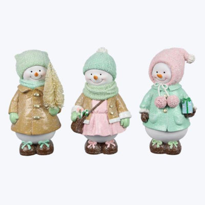 Bonhomme de neige de table en résine - 3 pièces
