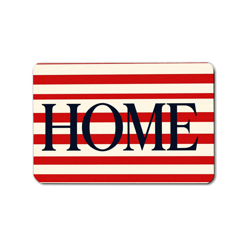 20 X 32 inch Independence Day Red White Striped HOME Print Entryway Doormat