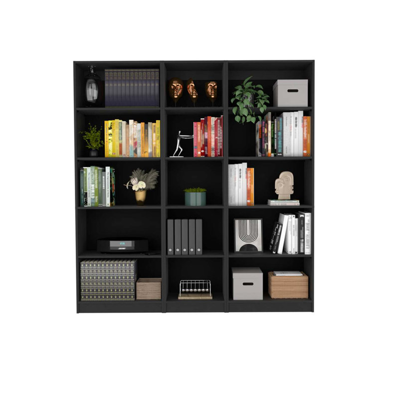 Ensemble de salon moderne 3 pièces avec bibliothèques élégantes pour un décor sophistiqué.