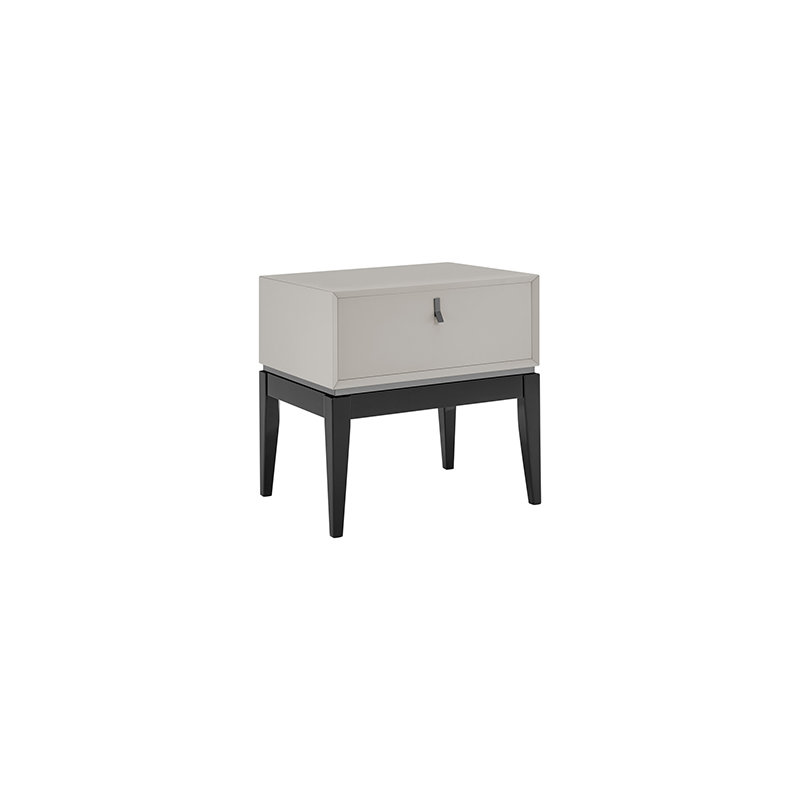 60cm W Solid + Manufactured Wood Bedside Table, Flannel Grey