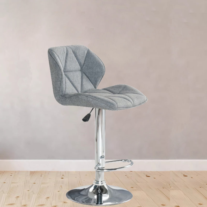 Swivel Upholstered Adjustable Height Counter Stool with Metal Frame