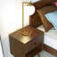 Lampe de table en velours opale blanc avec gradateur intégré