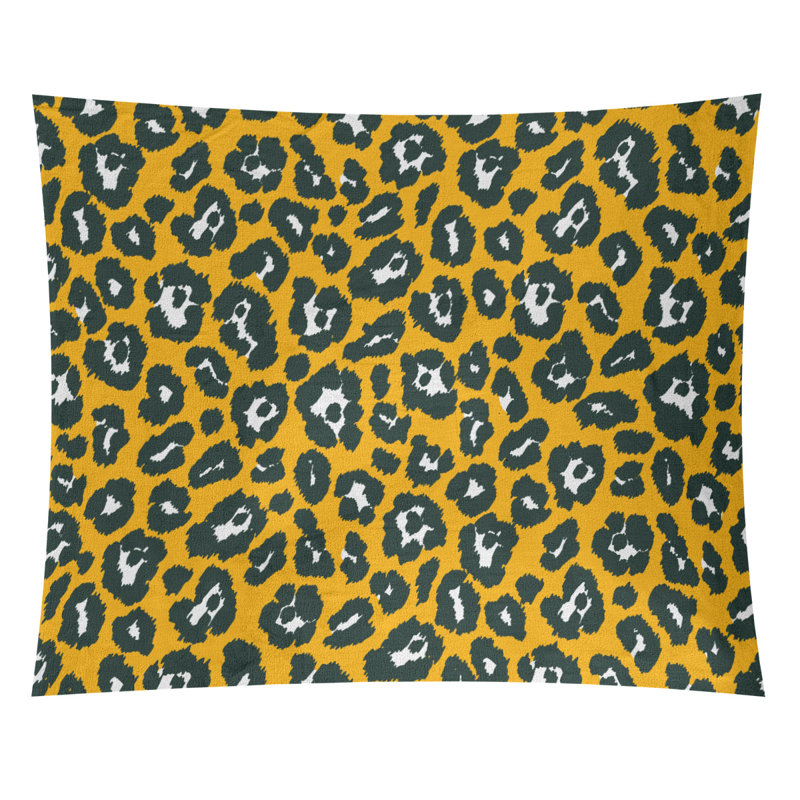 Tapisserie en microfibre de football, H 68 po x l 80 po, Or/blanc