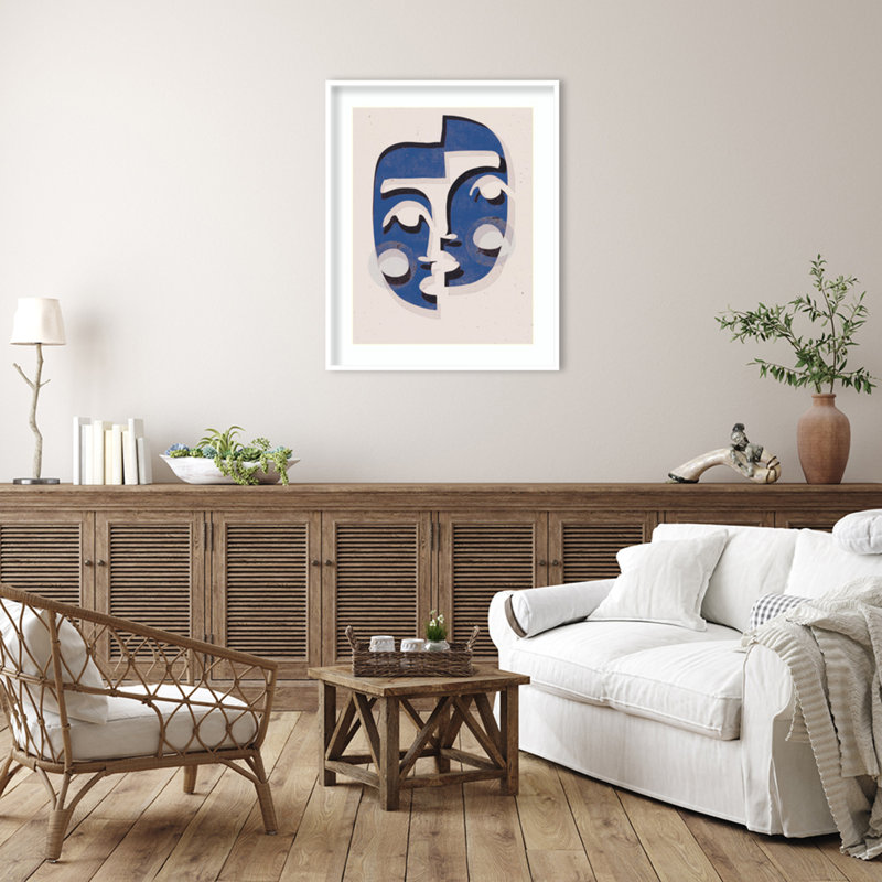 The Blue Mask by Treechild, 41" H x 33" W, White