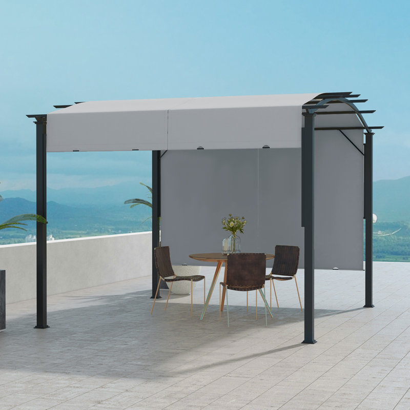 11 Ft. W x 11 Ft. D Steel Grill Gazebo Canopy, Gray