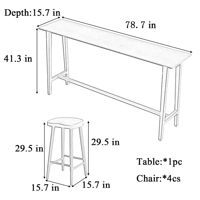 Perley, 41.3"H x 78.7"L x 15.7"W