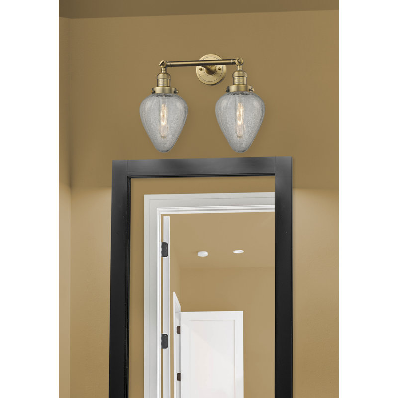 Éclairage pour salle de bain à intensité variable 2 lumières Shauna, Laiton brossé