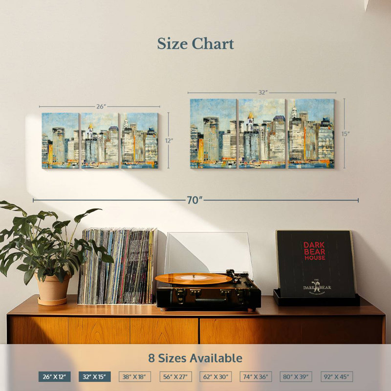 'Waterfront Skyline, 12" H x 26" W