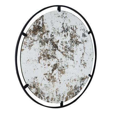 Iron Frame Vertical Round Mirror