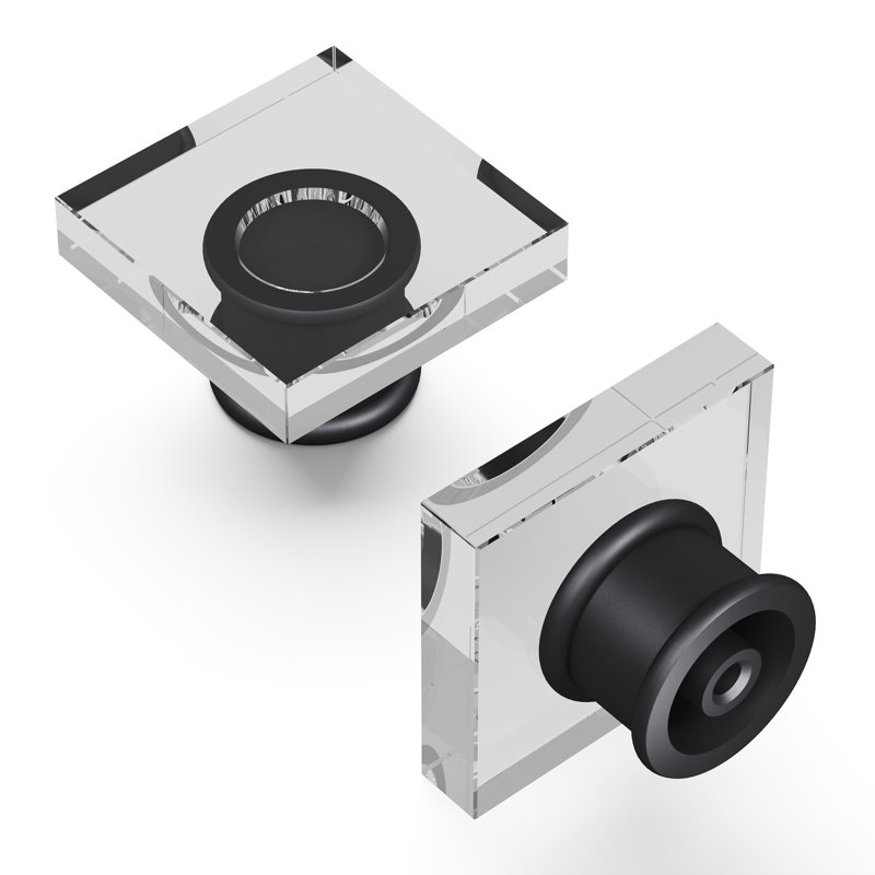 1.375" Square Knob, Matte Black