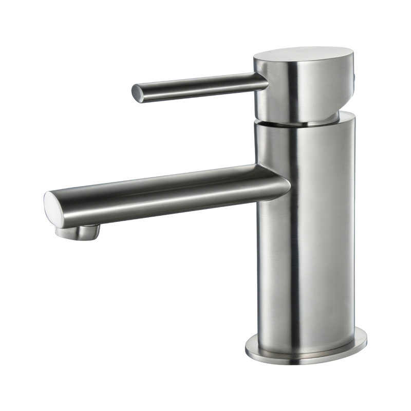 Robinet de lavabo de salle de bain à poignée simple Blossom - Robinet de meuble-lavabo monotrou en laiton massif avec tuyau d'alimentation en eau, robinet de lavabo moderne, installation facile