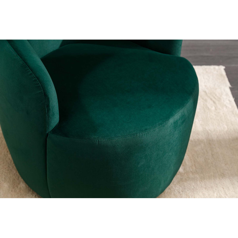 Genece Upholstered Swivel Accent Chair, Green Velvet