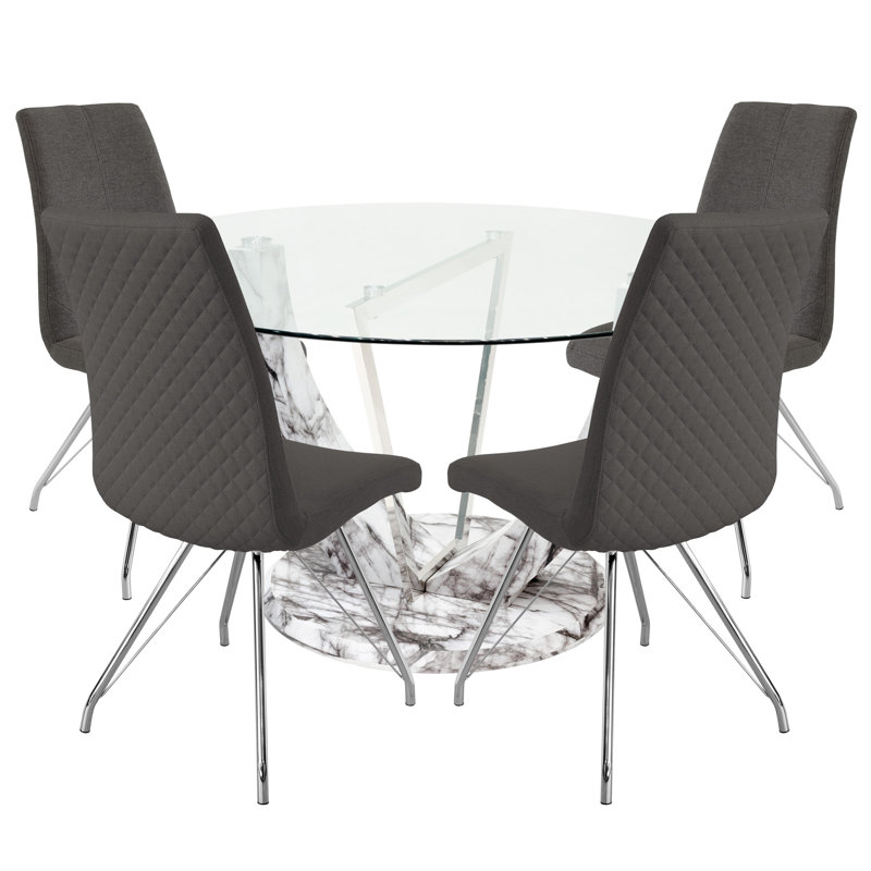 Kipp 4 - Person Dining Set, Dark Grey