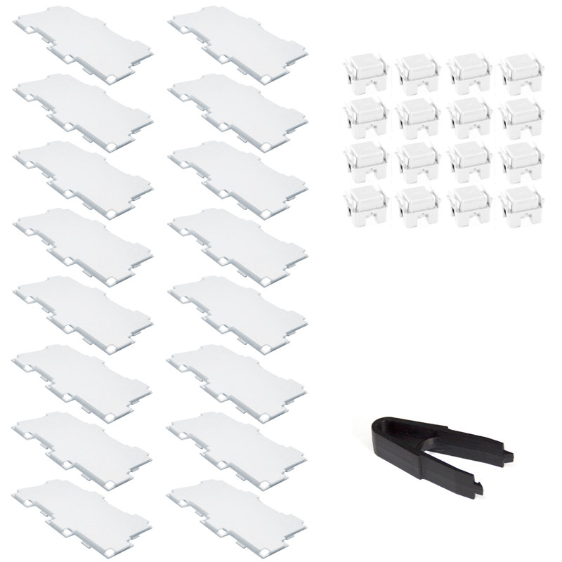 Zen / 2 demi-facettes - ensemble de 16 facettes - blanc, Blanc