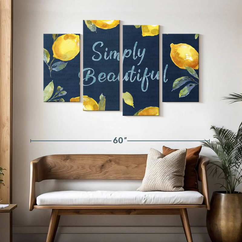 Yarlin Zest Of Happy I Blue, 32" H x 52" W
