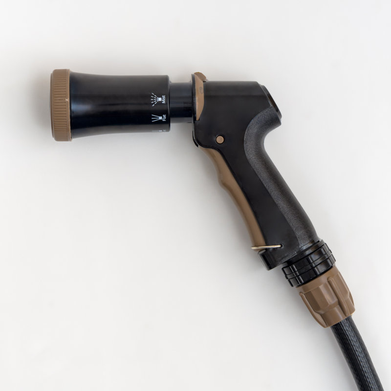 Black and Brown Portable Retractable Hose Reel with Nozzle