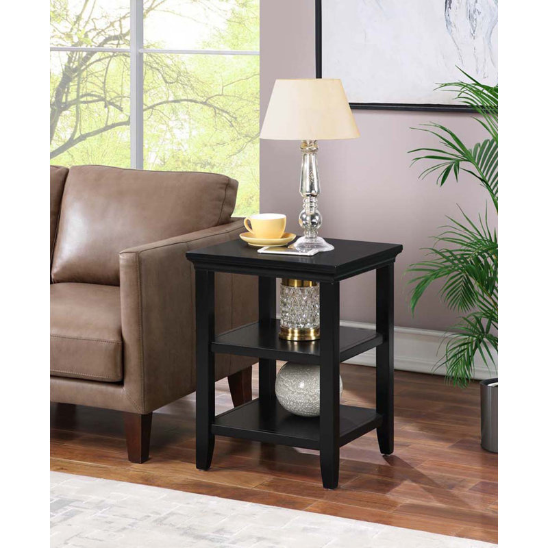 Morphew 24" Tall End Table with Storage, Black