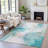 Machine Washable Indoor/Outdoor Xhevrie Turquoise Rug-111825183
