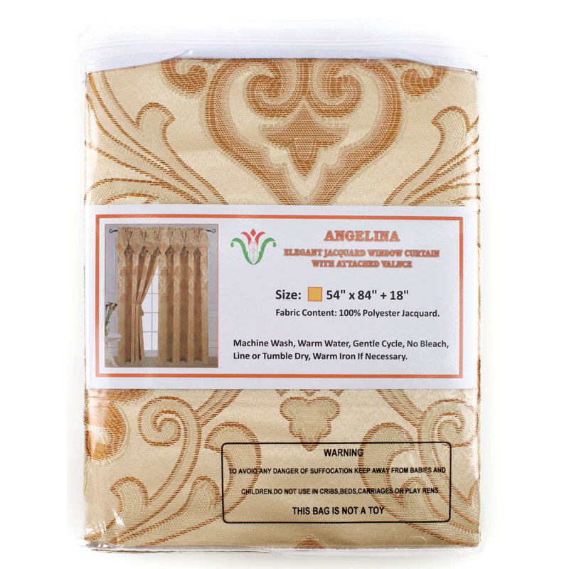 Angelina-2PK Room Darkening Curtain Panel Pair, Beige