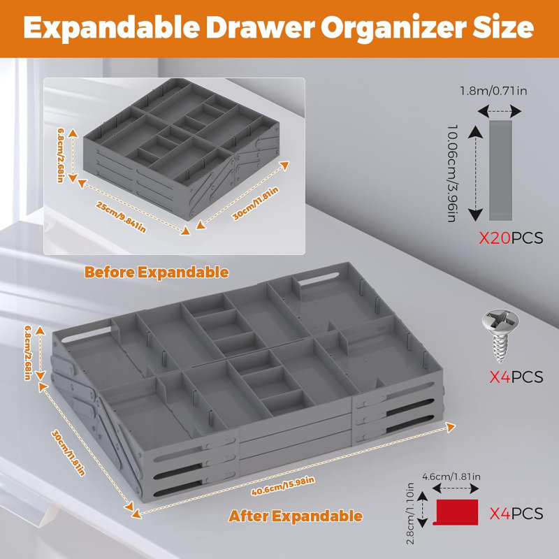 3-tier Expandable Drawer Organizer Folding Storage