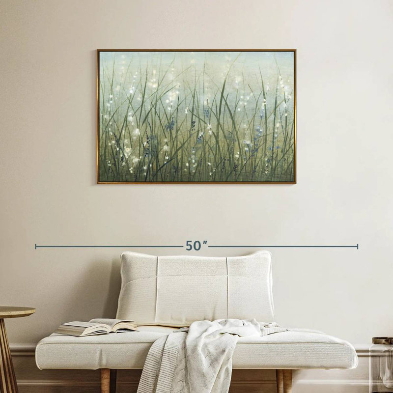 Meadow Bliss I, Cadre flottant doré, 37 po x 25 po