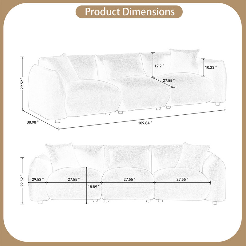 Ignatuis Upholstered 109.84'' Sofa