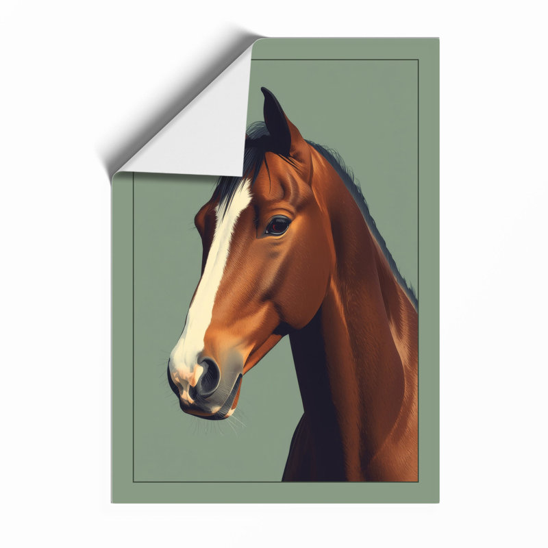 Bay Horse Portrait Modern - Framed Print, A1 - 84.1 x 59.4 cm, Unframed