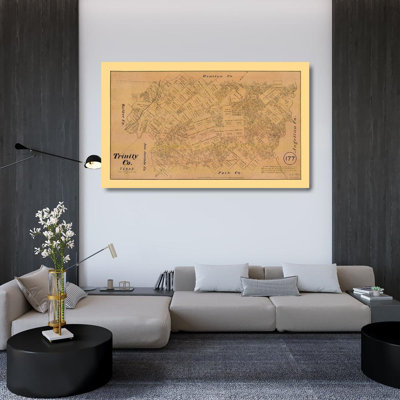 Trent Austin Design® Walsh Gallery Wrapped Canvas Art Titled: Trinity County Texas, Walsh 1879