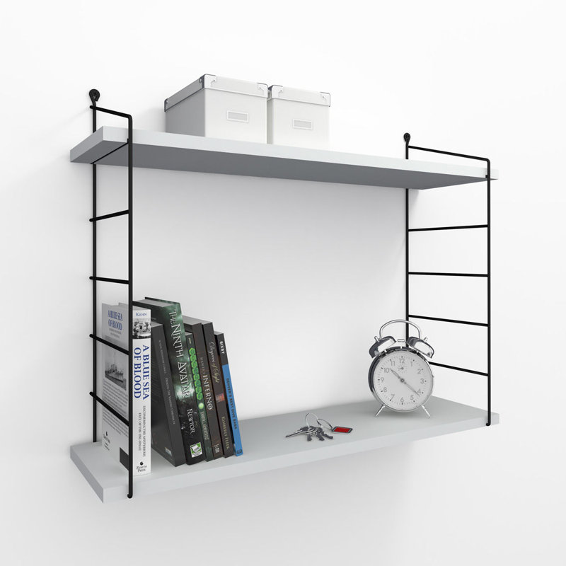 Modern Wall Shelf, White, 28.3 x 22.8 x 7.9 inches | 100% Melamine Coated Particle Board, Metal Bracket, Thickness: 0.7 inches | Stylish & Functional Design, Perfect for Organizing Home & Office Spaces
