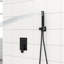 Système mural noir mat de 12 po à douchette double 12 po - Scald équilibré, douche de pluie réglable 360 °, à main pour une utilisation sur mesure avec valve équilibrée, tête ultra mince, rotatif et facile