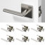 Levier de porte de passage Mirra, design moderne dissimulé pour (couloir et garde-robe) - Style minimaliste élégant en nickel brossé-114645953
