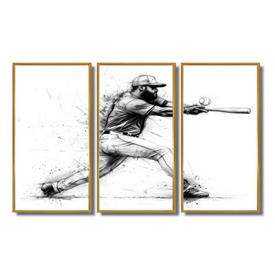Baseball Strike Three - Ensemble de décoration murale baseball sport